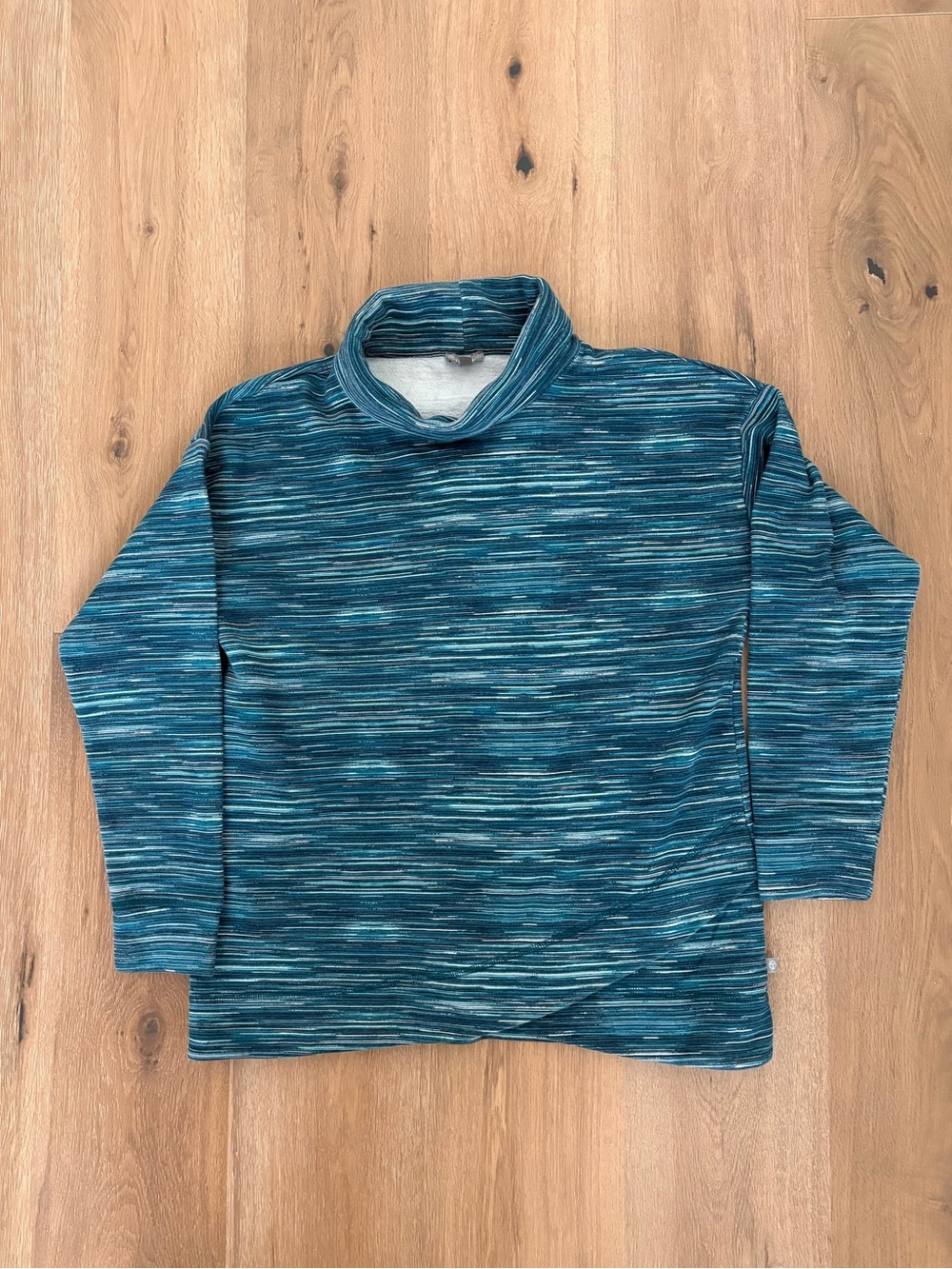 Women'sTeal Space-Dye Turtleneck Sweater